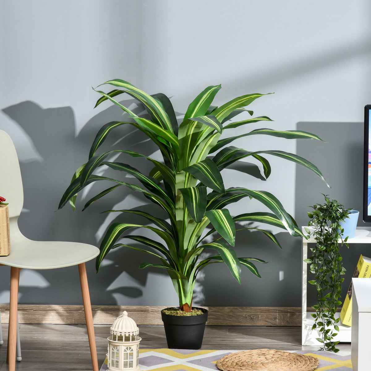 110cm Artificial Dracaena Tree, 40 Leaves Decorative Plant