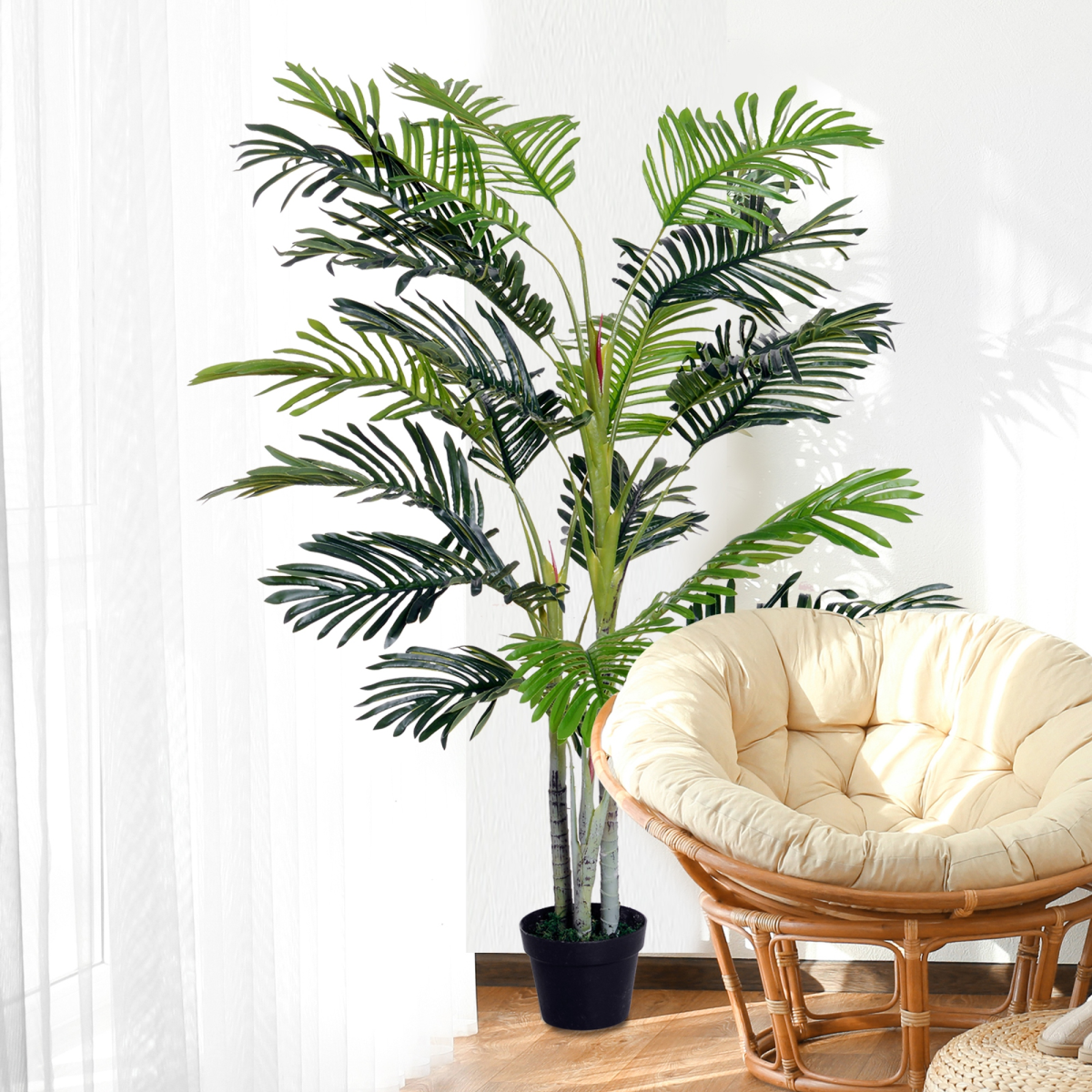 Outsunny Artificial Taro Plant Tree with Pot, 150cm