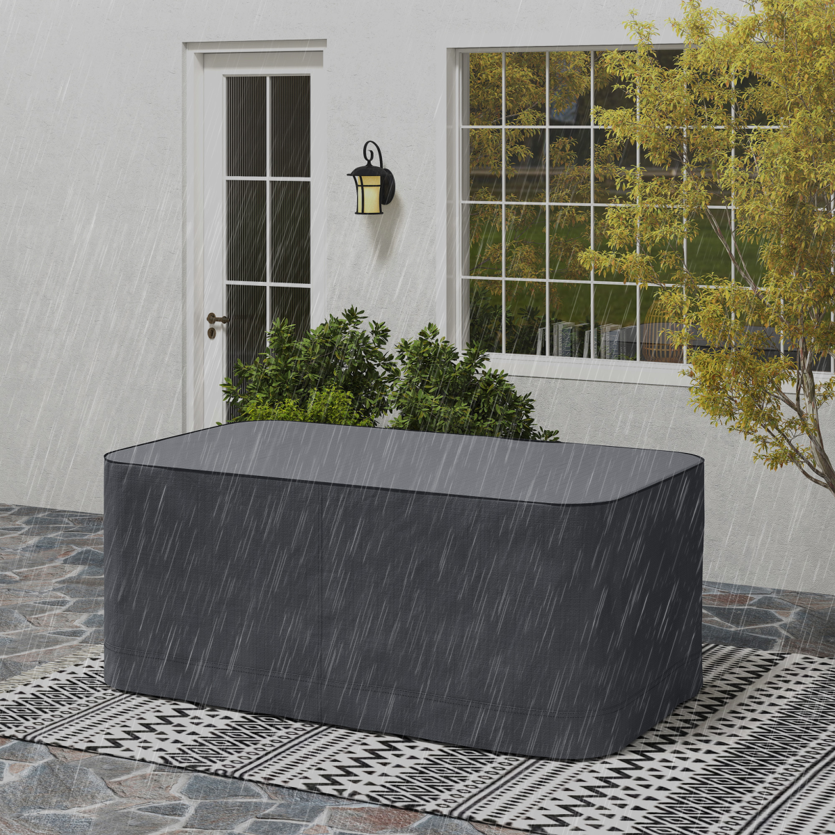 Outsunny Garden 2-3 Seater Sofa Cover, Water-Resistant Oxford Furniture Cover, Grey