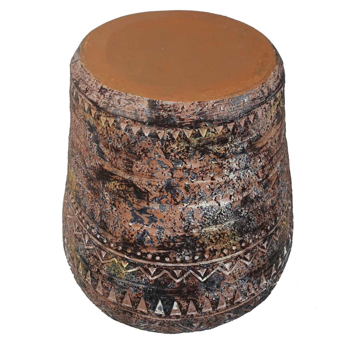 40cm x 32cm Aztec Textured Vase Fibreglass Composite Planter