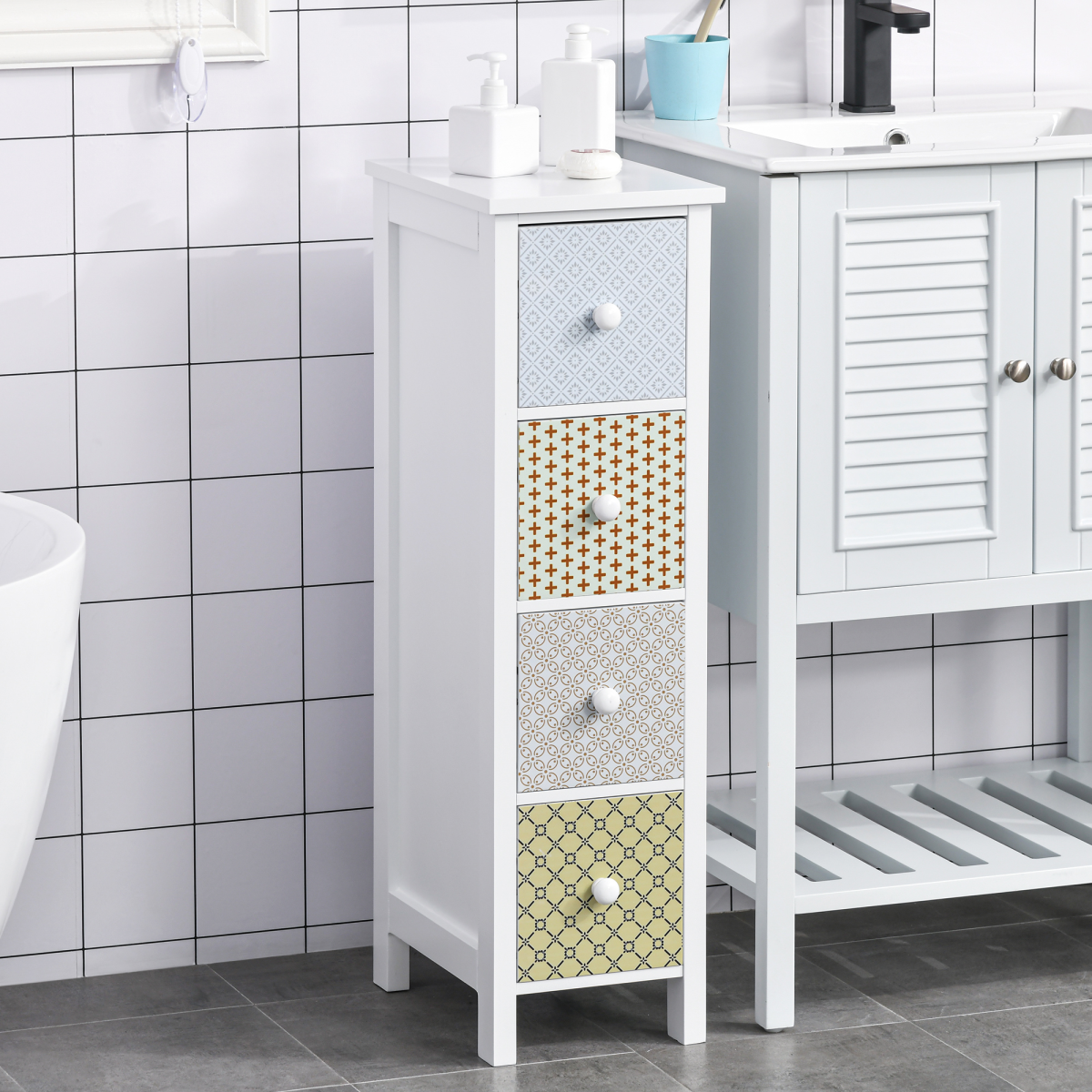 4-Drawer Storage Cabinet for Bedroom, Bathroom & Study