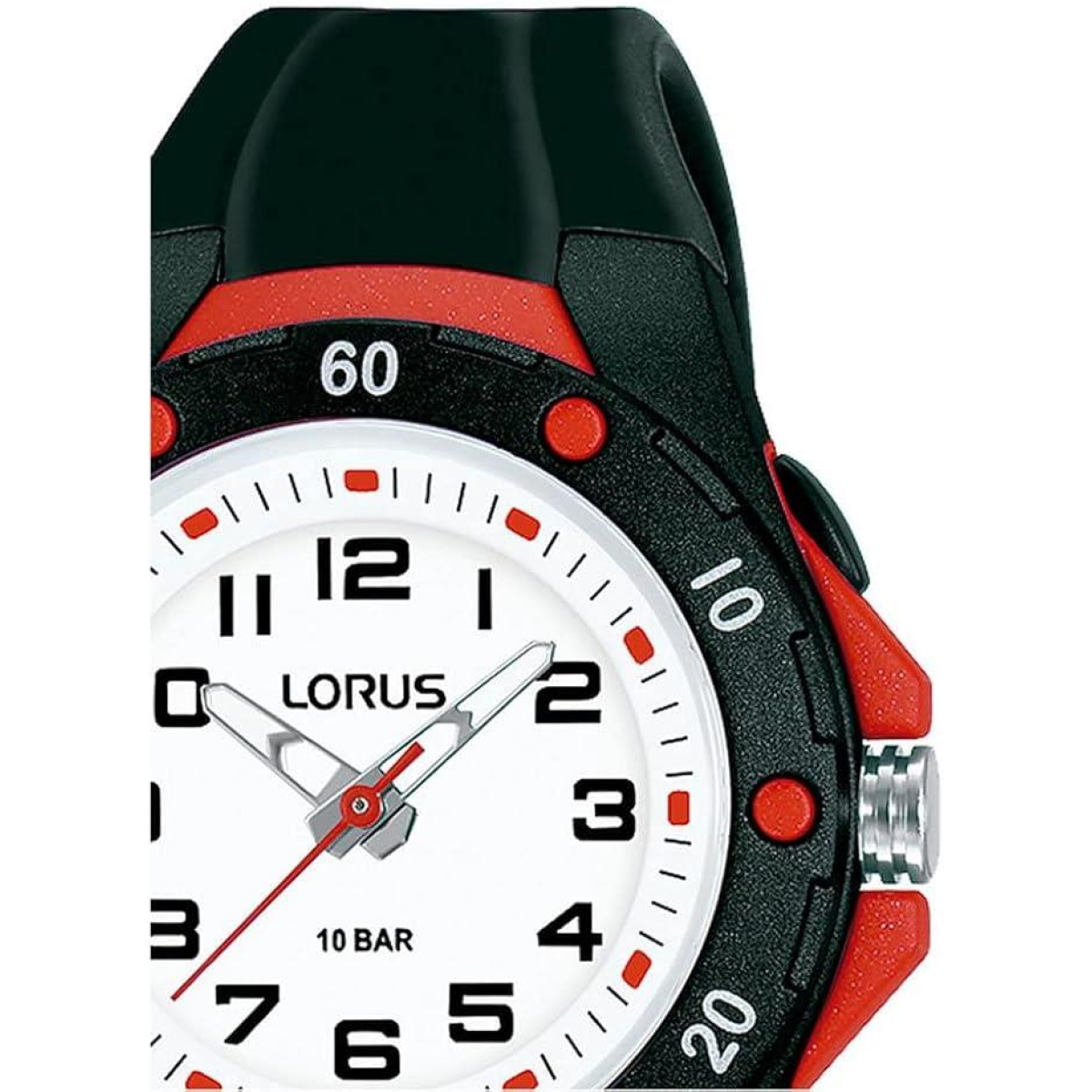 Lorus Children's White dial With Black Silicone Strap Watch R2377NX9 BRAND NEW BUT NEEDS BATTERY