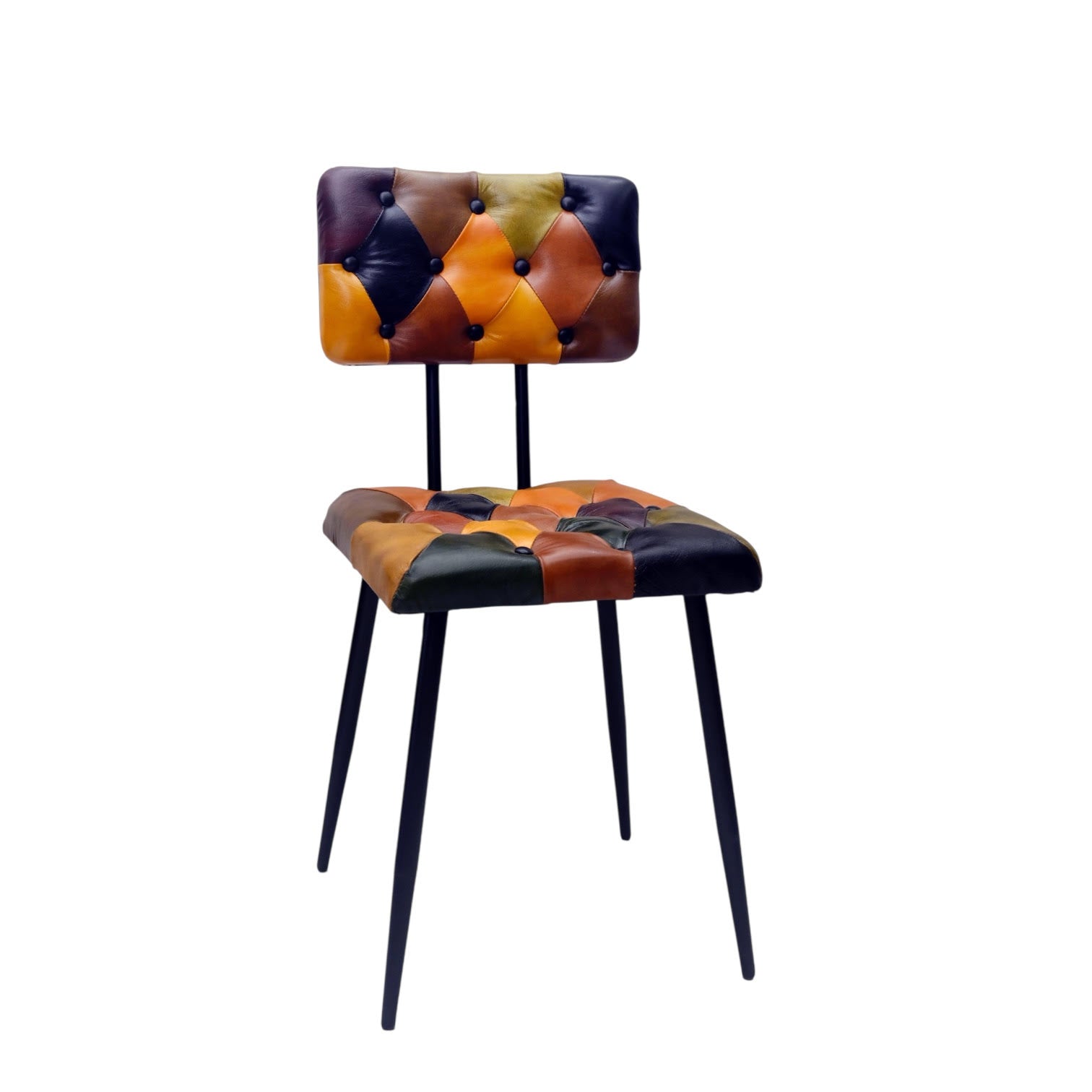MSL 85cm Leather Chair with Harlequin Diamond Pattern