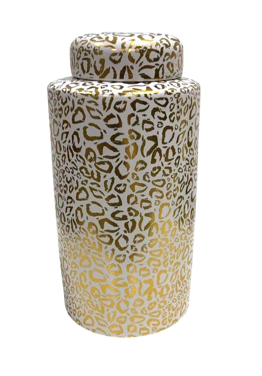 MSL 35cm Ceramic Ginger Jar with Lid, Glazed Finish, Classic Decorative Home Décor Accent