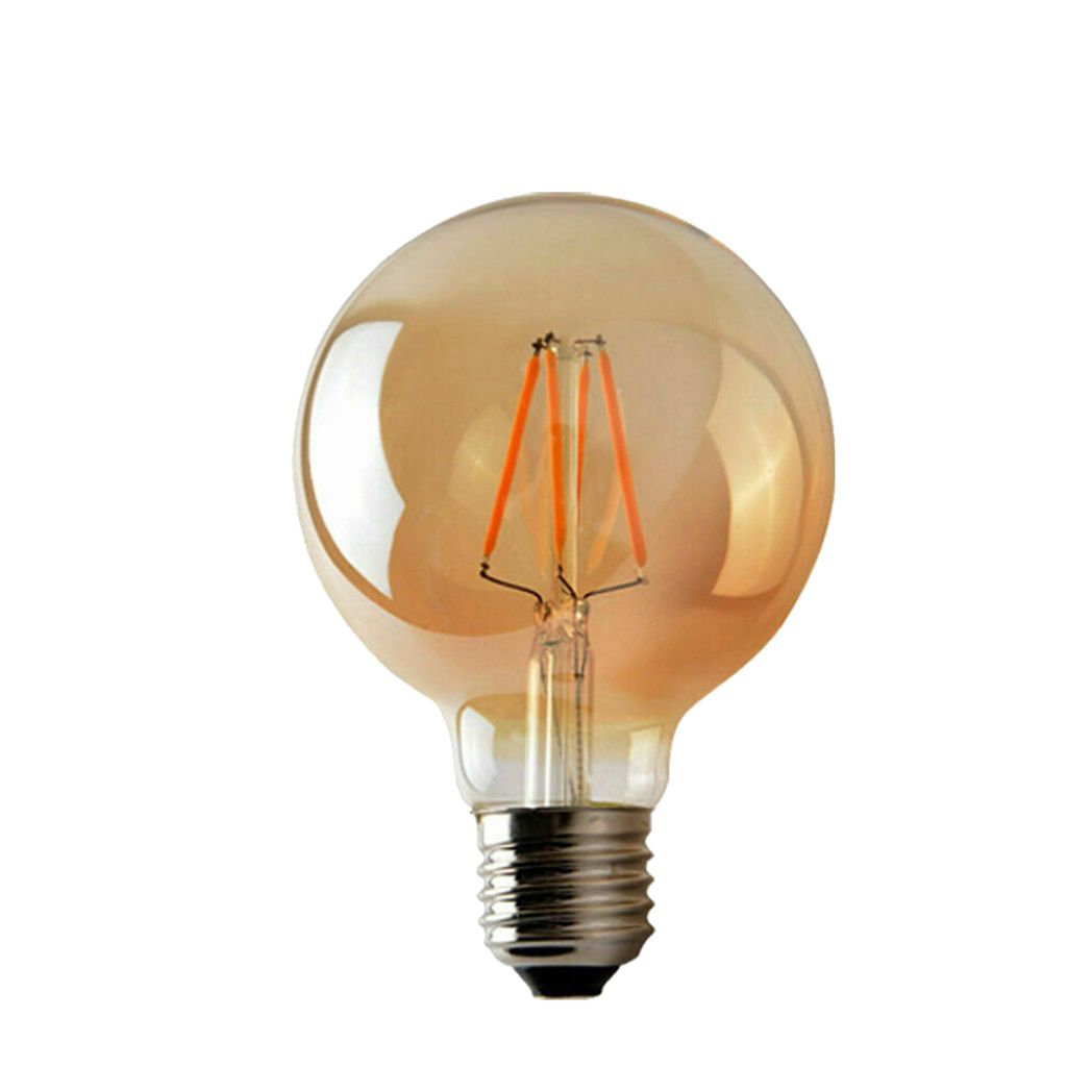 G95 E27 4W Dimmable Edison-Style LED Filament Bulb 2700K Warm White Amber Glass