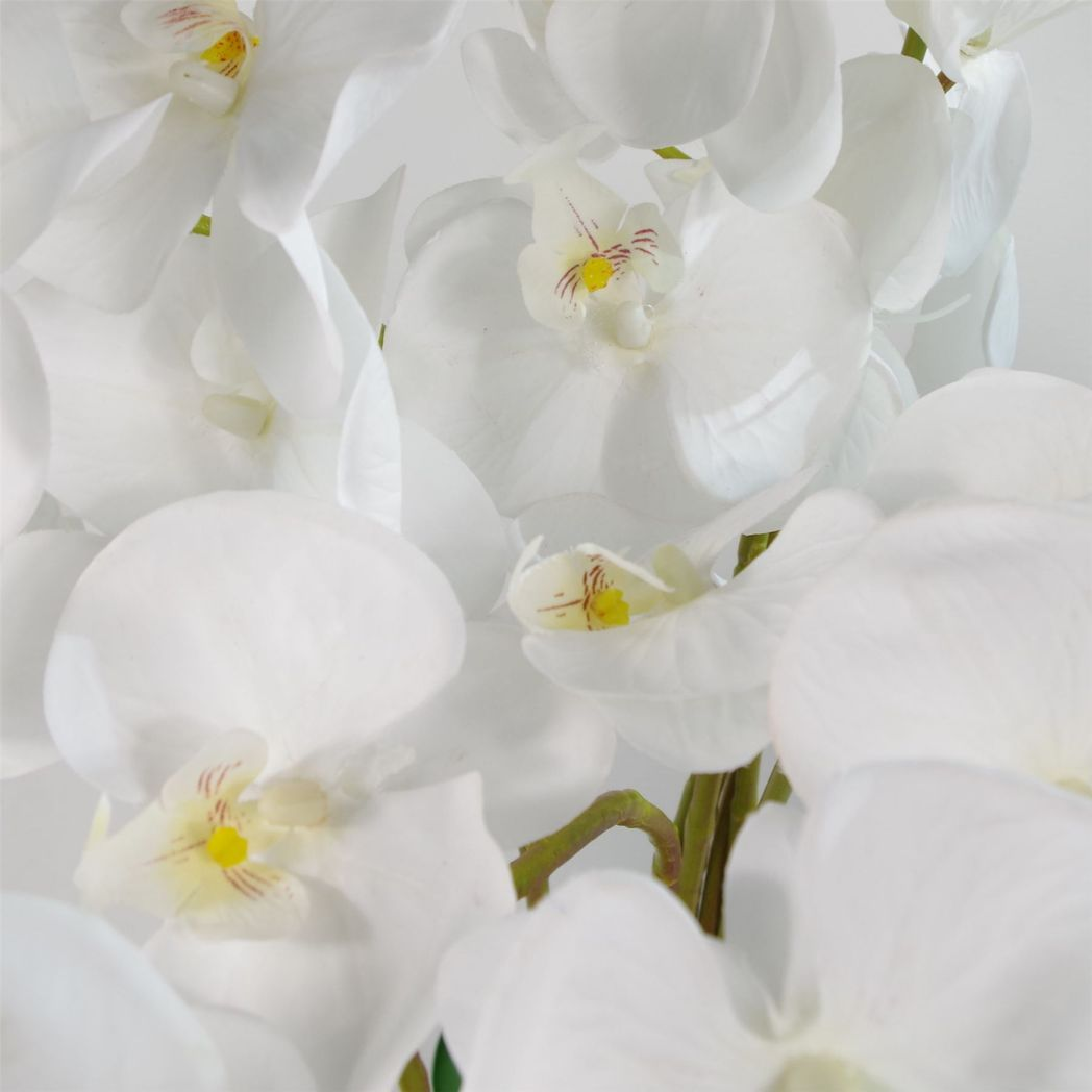 Leaf 85cm Artificial Deluxe Bush Orchid Plant White