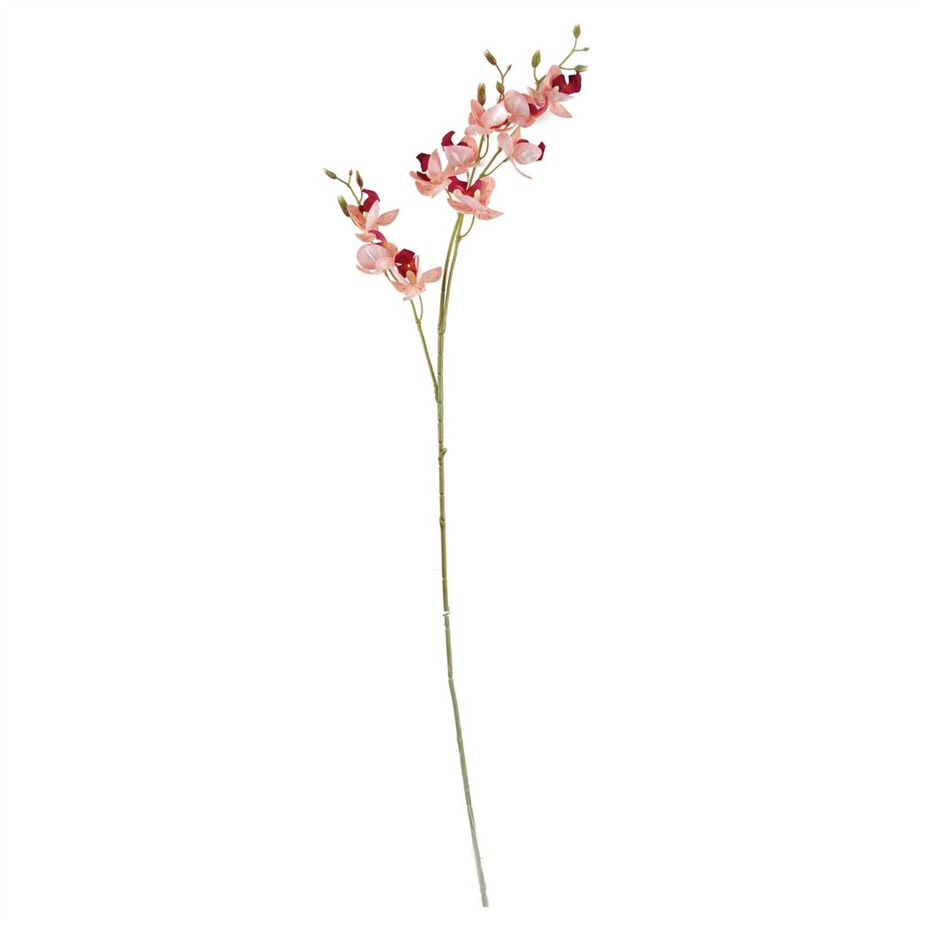 Leaf Pack of 6 Pink Artificial Mini Orchid Stems 80cm