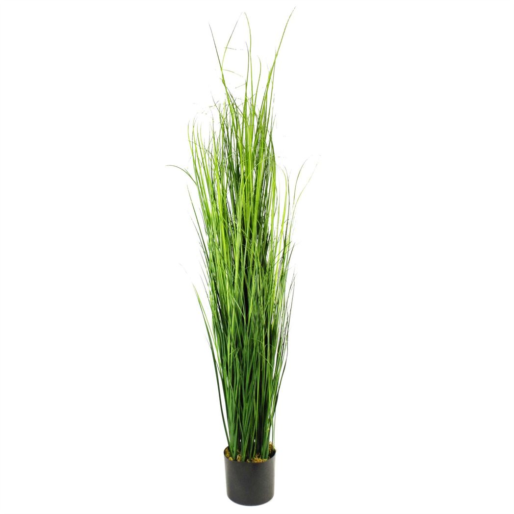 Leaf 130cm Artificial Onion Grass Plant in Plain Plastic Pot, Fully Assembled