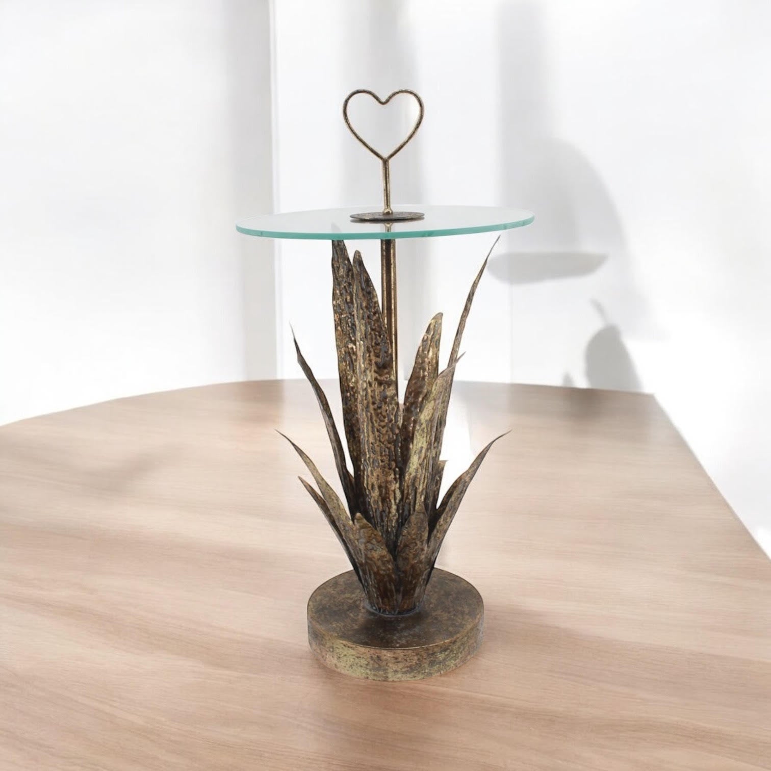 MSL 79cm Metal Table with Leaf Design