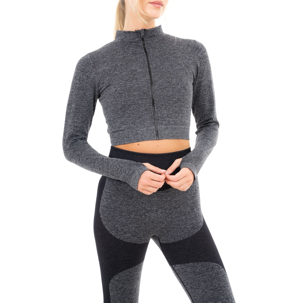 M17 Ladies Ribbed Seamless Jacket Black
