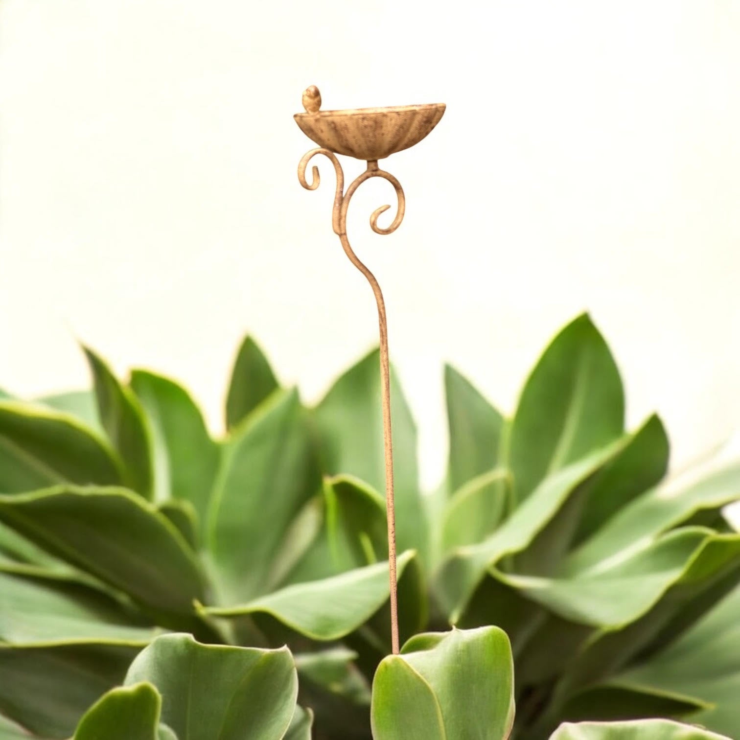 MSL 66cm Bird Feeder Stake, Hand Finished Bird Bath, Ground Spike for Garden, Flower Beds and Lawns