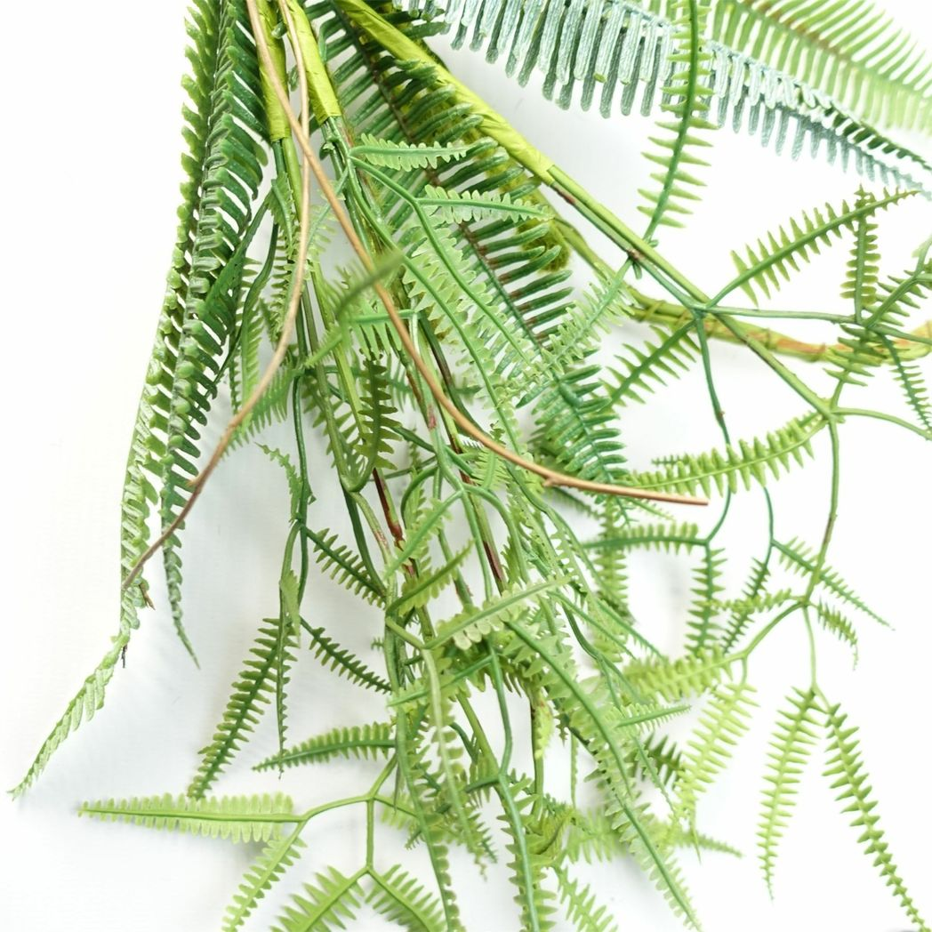 Leaf 180cm Artificial Trailing Hanging Fern Garland, Realistic Handmade Plastic Foliage, Arrangeable Wired Stems