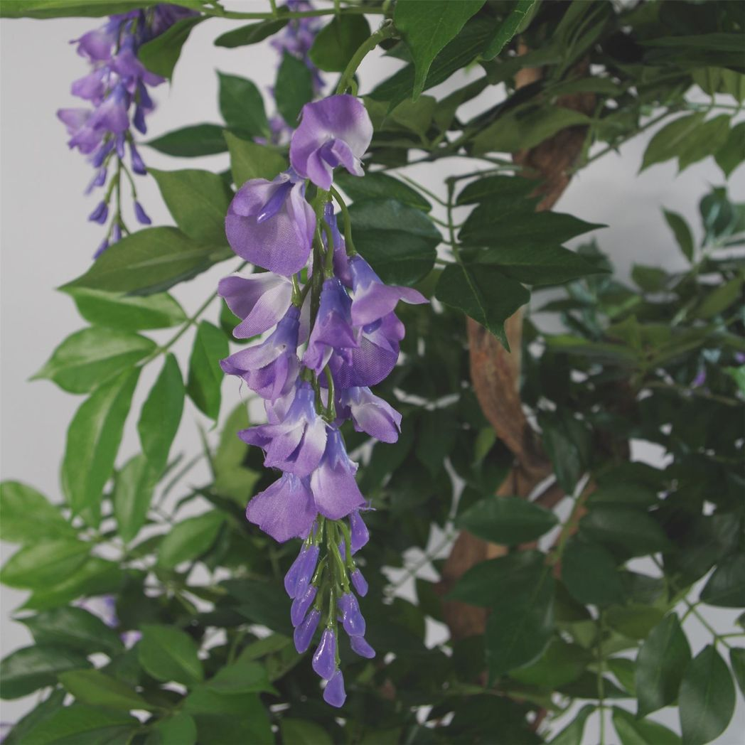 Leaf 110cm Artificial Purple Wisteria Tree with Metal Planter