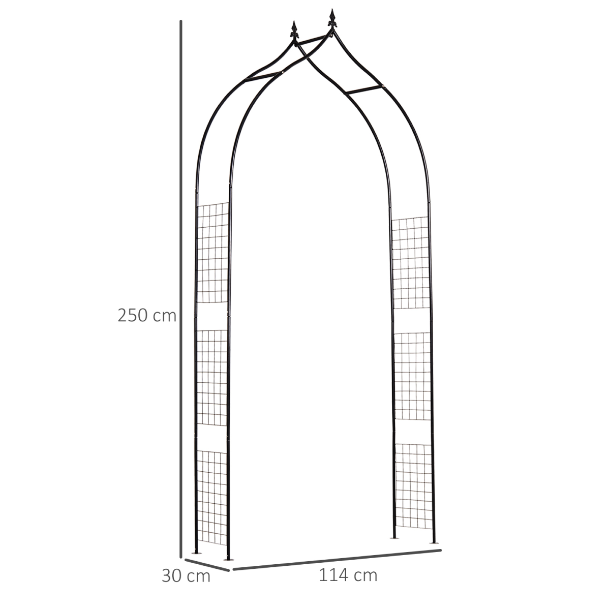 Outsunny Steel Frame Garden Pergola Trellis Arch, Black