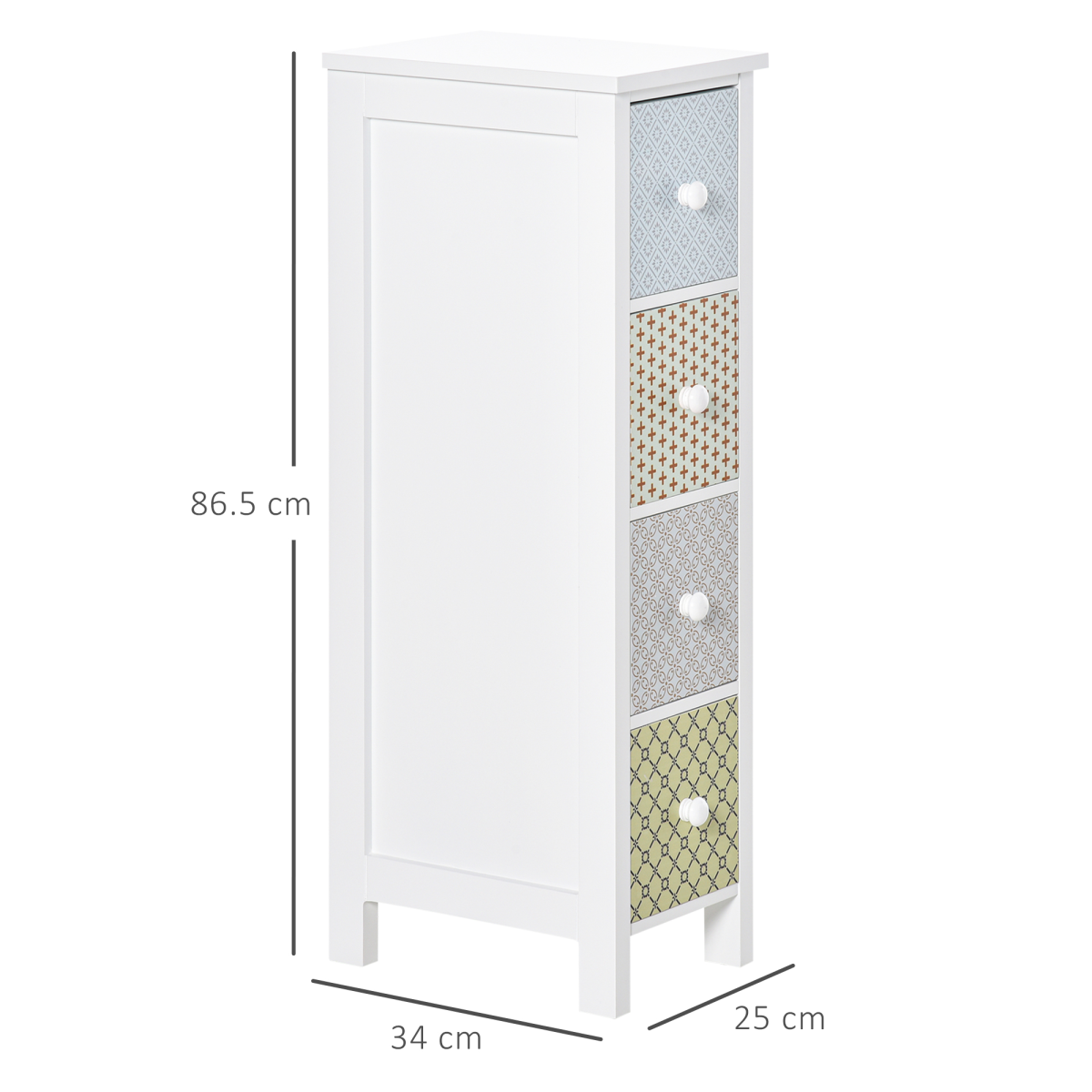 4-Drawer Storage Cabinet for Bedroom, Bathroom & Study