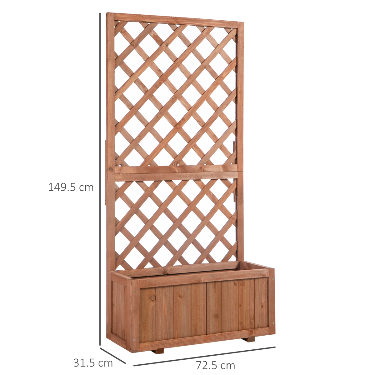 Outsunny Wooden Flower Box with Rear Net Board Display Stand