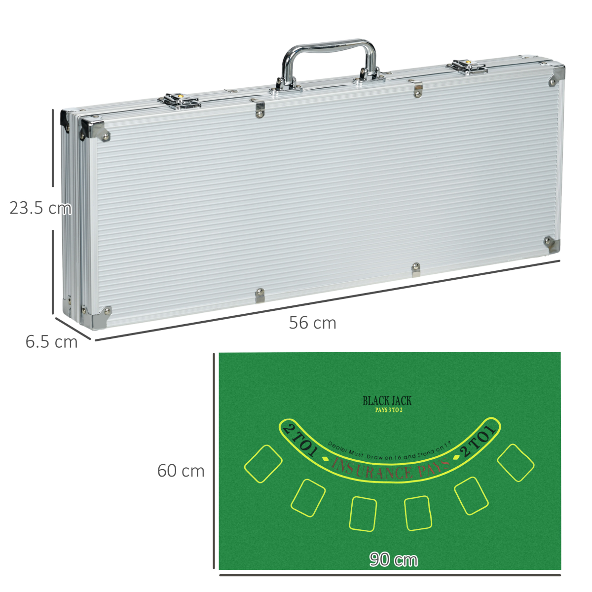 SPORTNOW 500-Piece Poker Chip Set with Mat, Case & 2 Decks