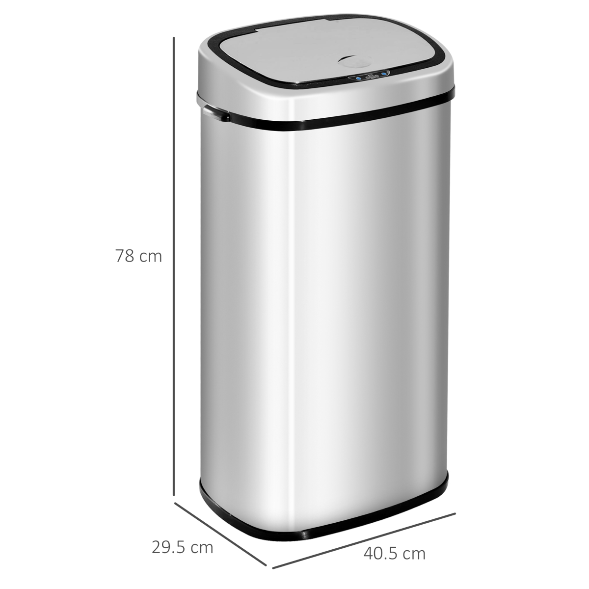 HOMCOM 68L Automatic Sensor Stainless Steel Dustbin Silver