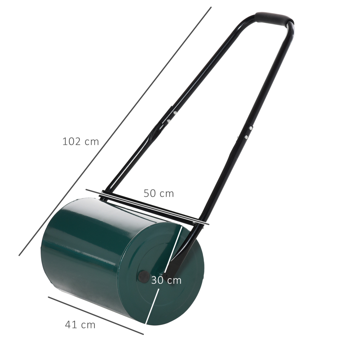 Outsunny 30cm Metal Lawn Roller, Fillable with Water or Sand, Sturdy Lawn Rolling Tool