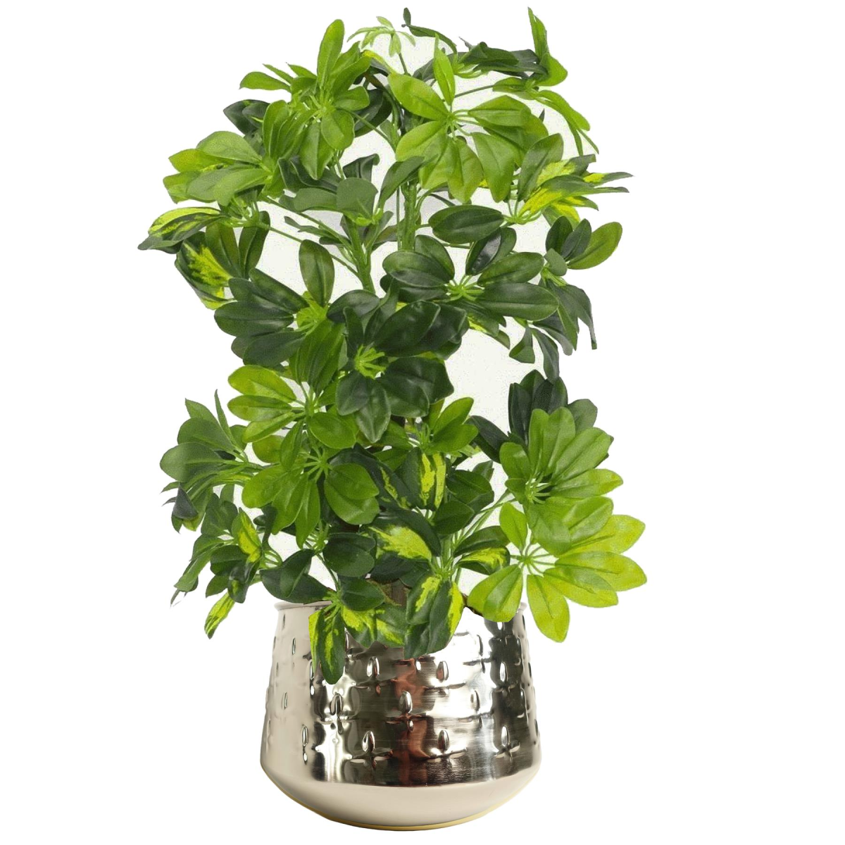 Leaf 24cm Silver Cross Metal Planter