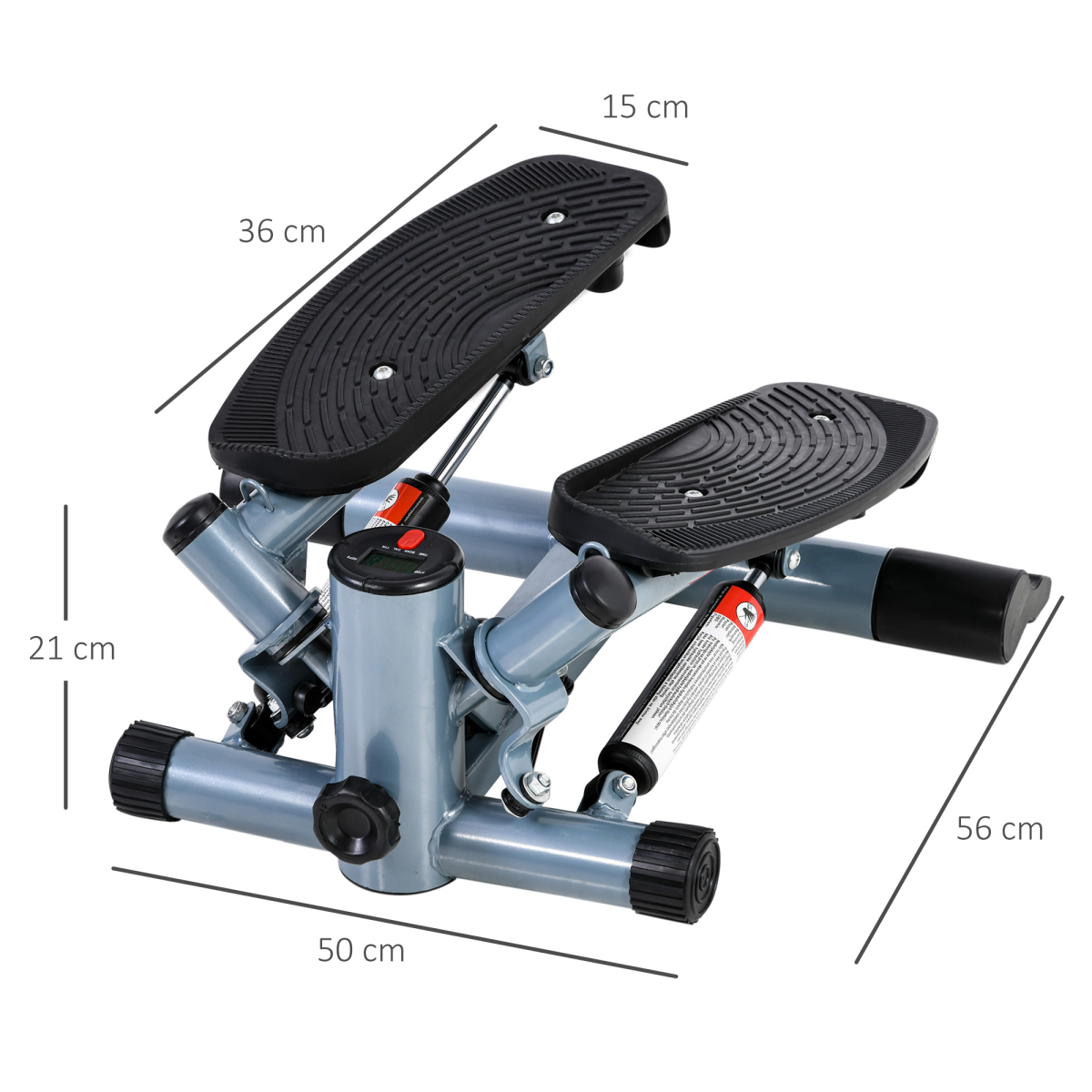Mini Stepper Step Machine with Cushion Mat, Adjustable Pedal Height, Electronic Display, and Arm Training Ropes for Full Body Training