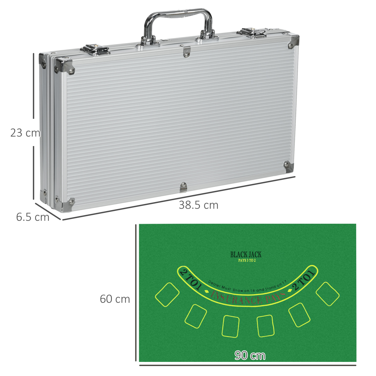 SPORTNOW 300-Piece Poker Chip Set with Mat, Case & 2 Decks