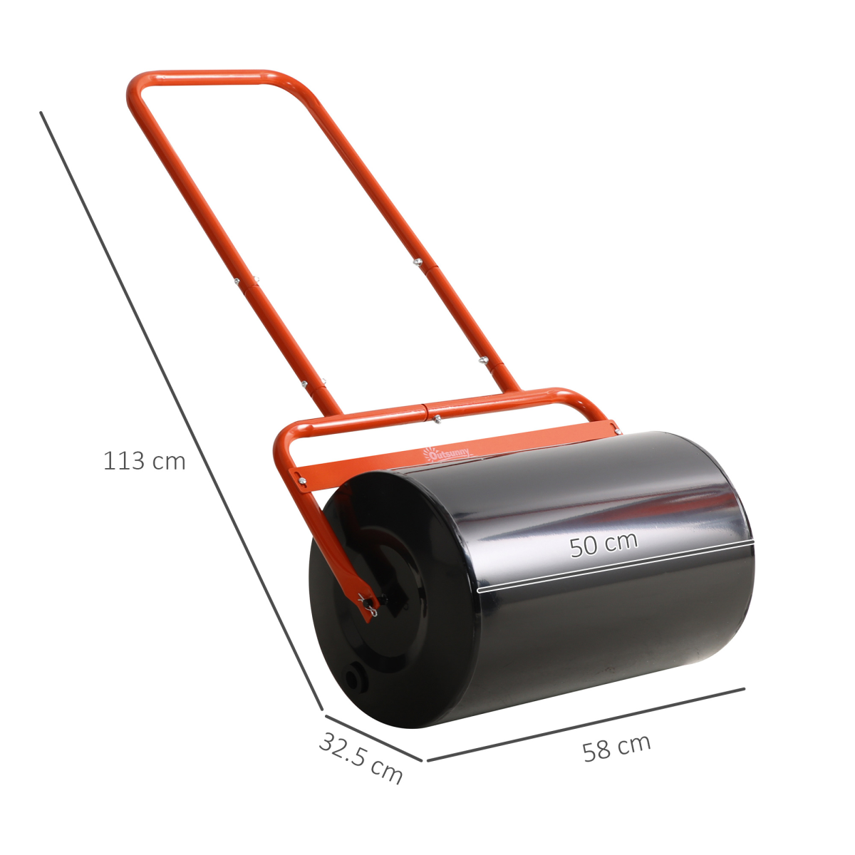 Outsunny Combination Push/Tow Lawn Roller, 38L Fillable with Water or Sand, Garden Roller