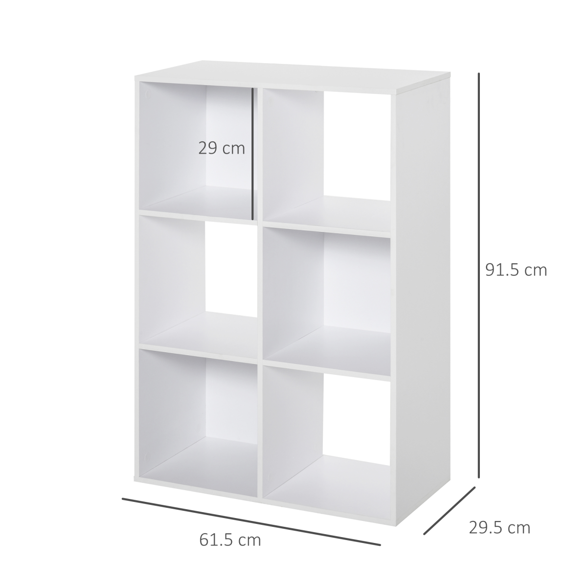 White 6-Cube Storage Cabinet Bookcase Shelf Unit
