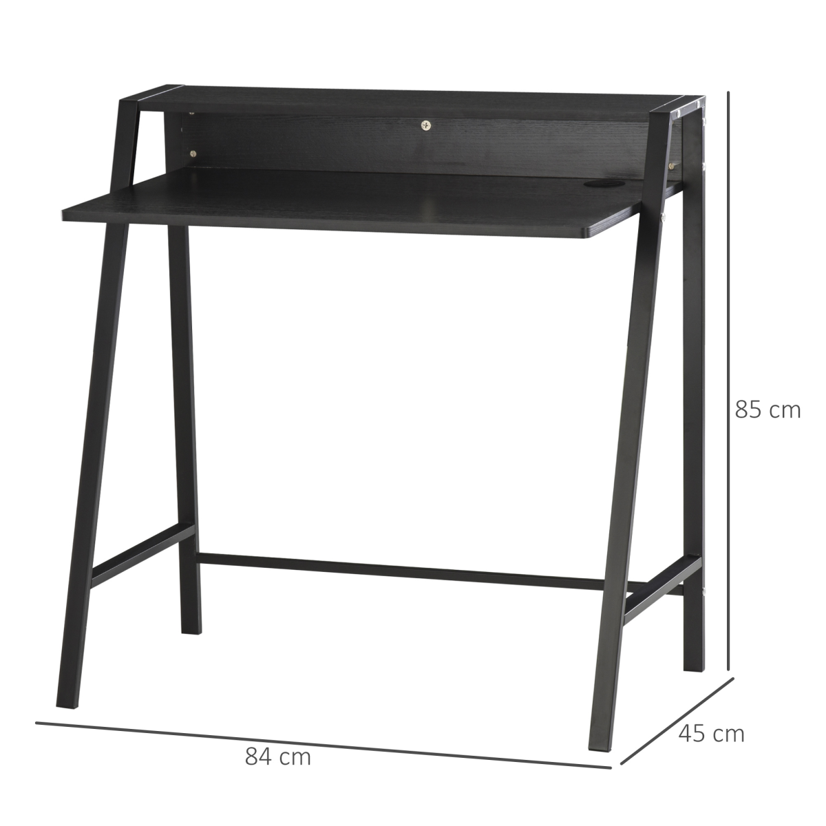 HOMCOM Computer Desk with Upper Storage Shelf, Two-Tier Work Table, 85cm