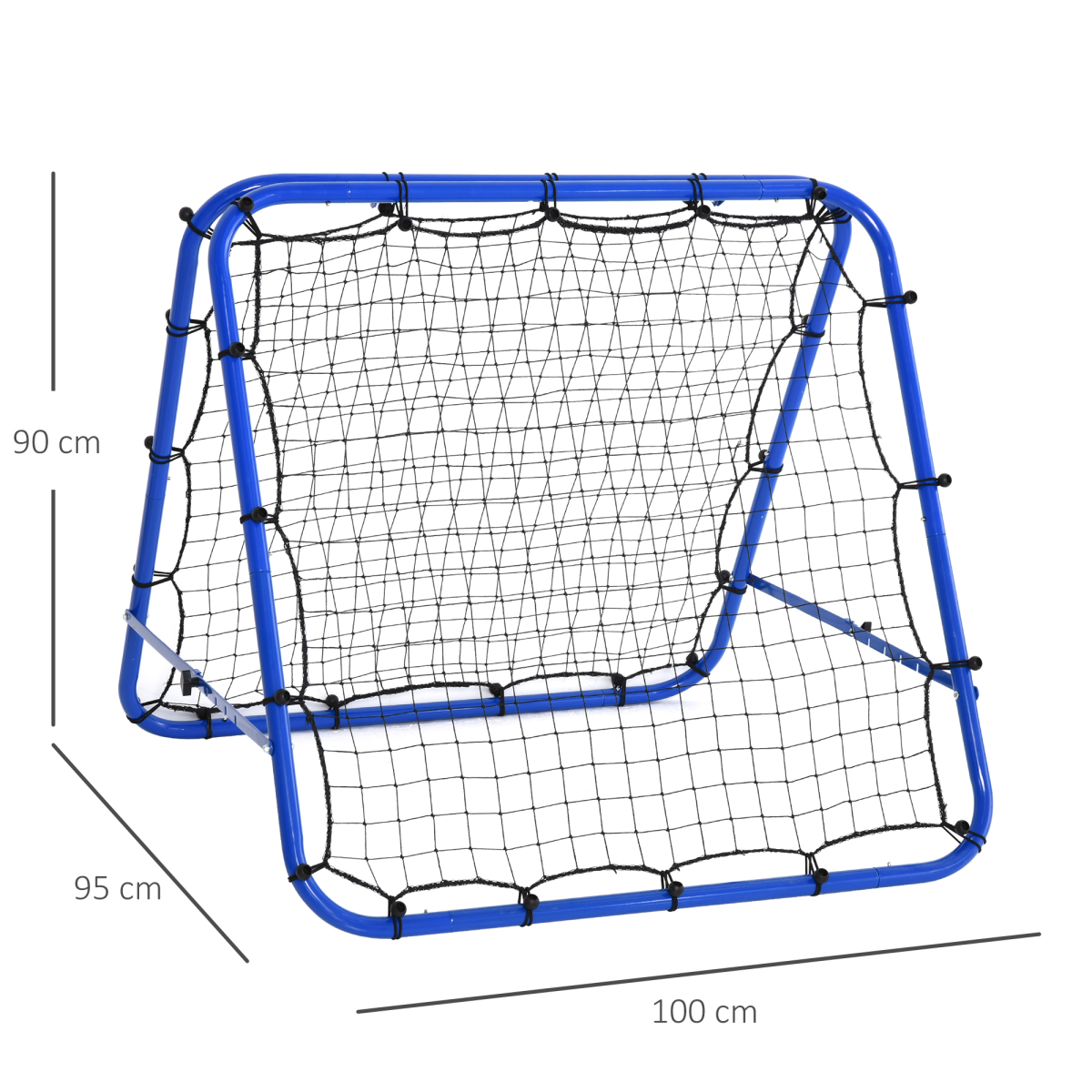 Adjustable Football Rebounder Net Training Goal with Adjustable Angles, Portable Foldable Steel Tube Frame, PE Net