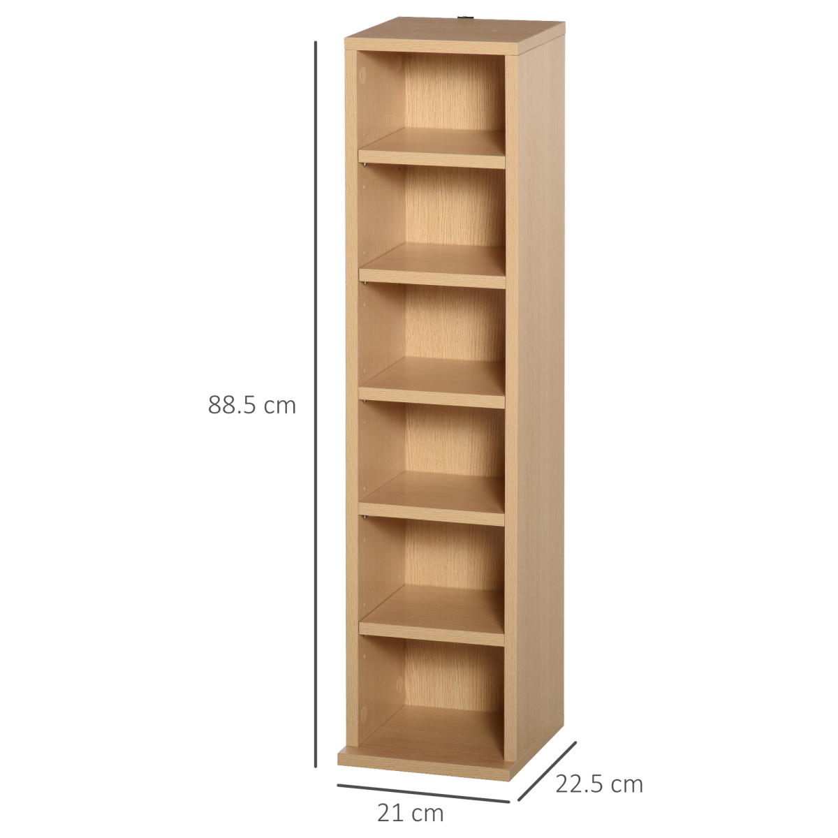 Set of 2 Adjustable CD Media Display Tower Racks, Wood Color