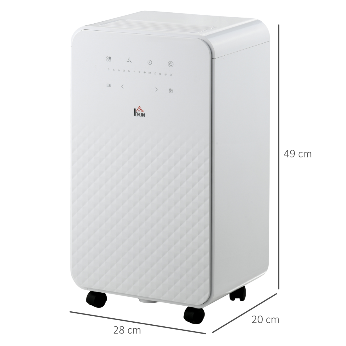 HOMCOM 10L/Day Quiet Dehumidifier with Purifier, 5 Modes, Timer