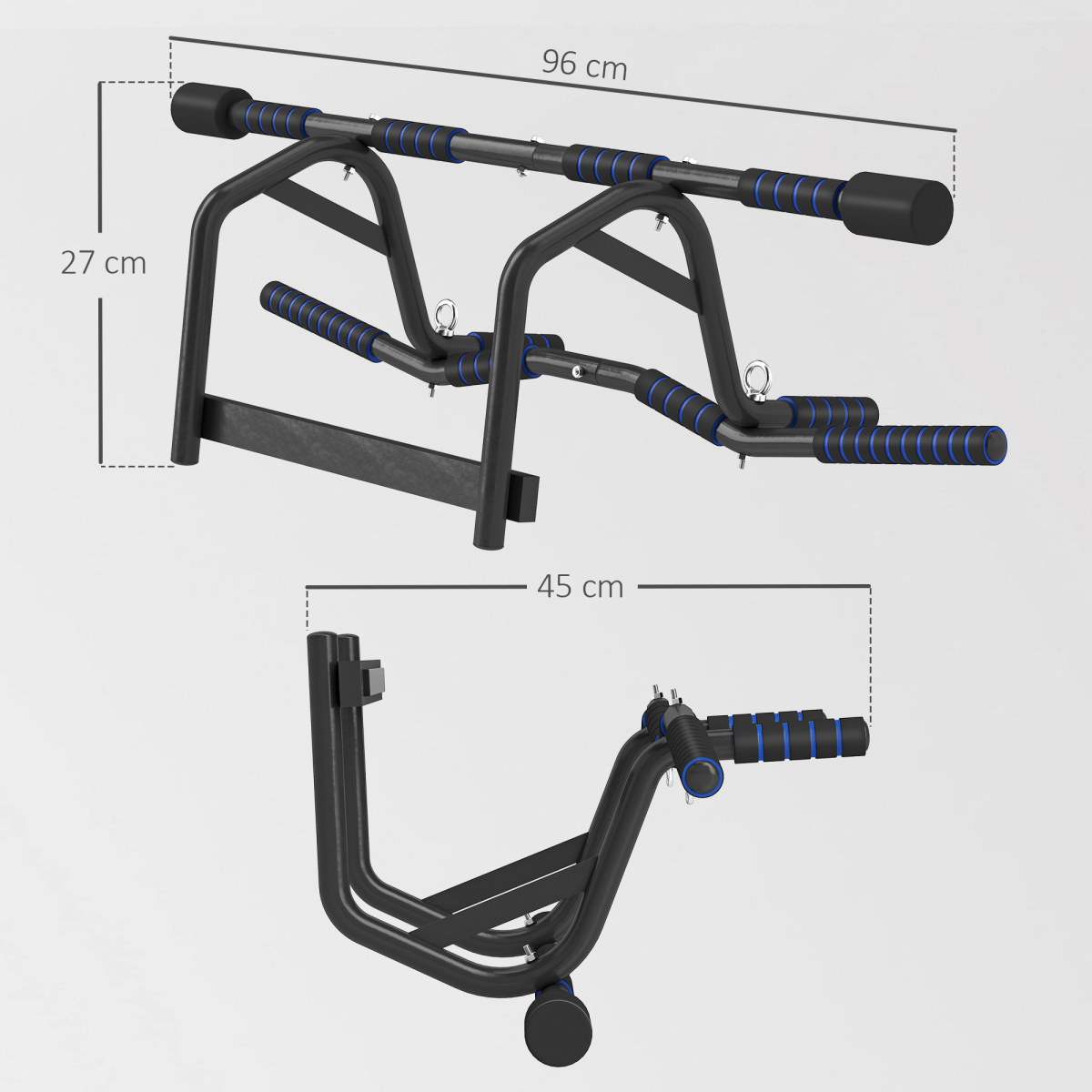 SPORTNOW Multi-Grip Doorway Pull Up Bar with Non-Slip Grips, 150kg