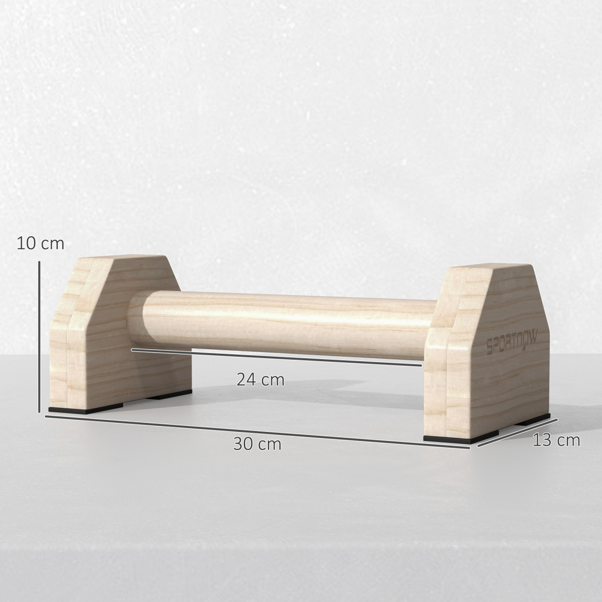 SPORTNOW Beechwood Wooden Parallettes Push Up Bars for Home Gym