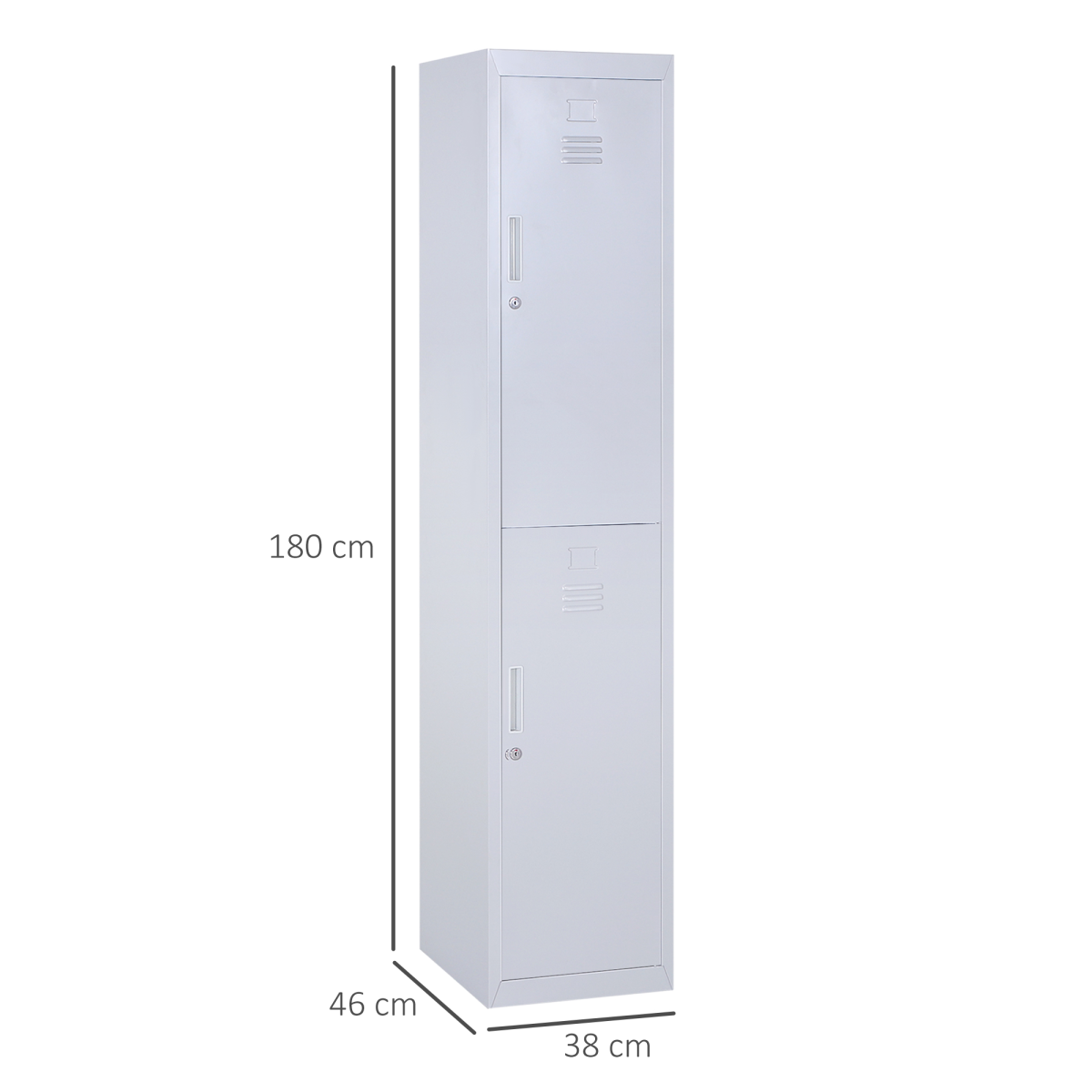 1.8m Lockable Office Storage Cabinet, Cold Rolled Steel Locker with Shelves, 180cm Storage Cabinet