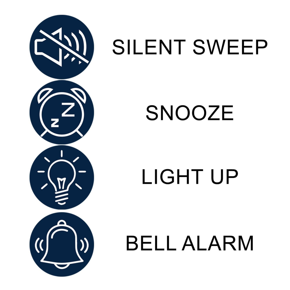 Wm Widdop Qtz Beep Alarm LED Dial/Snooze Silver