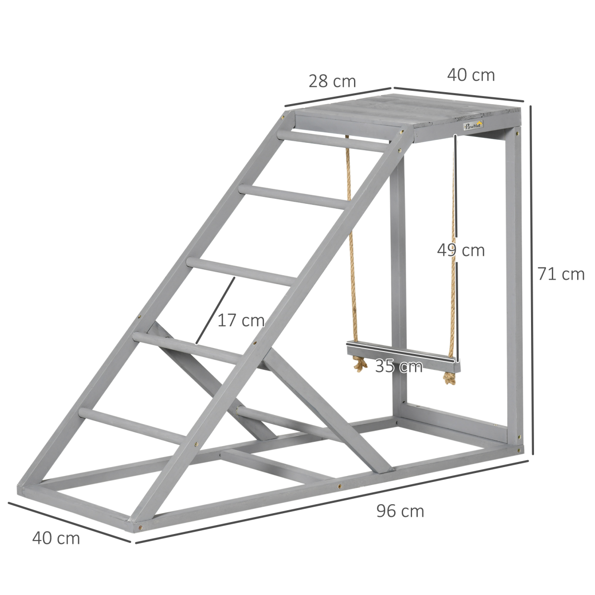 PawHut Chicken Coop Toy with Swing, Ladder & Platform for 2 Chickens