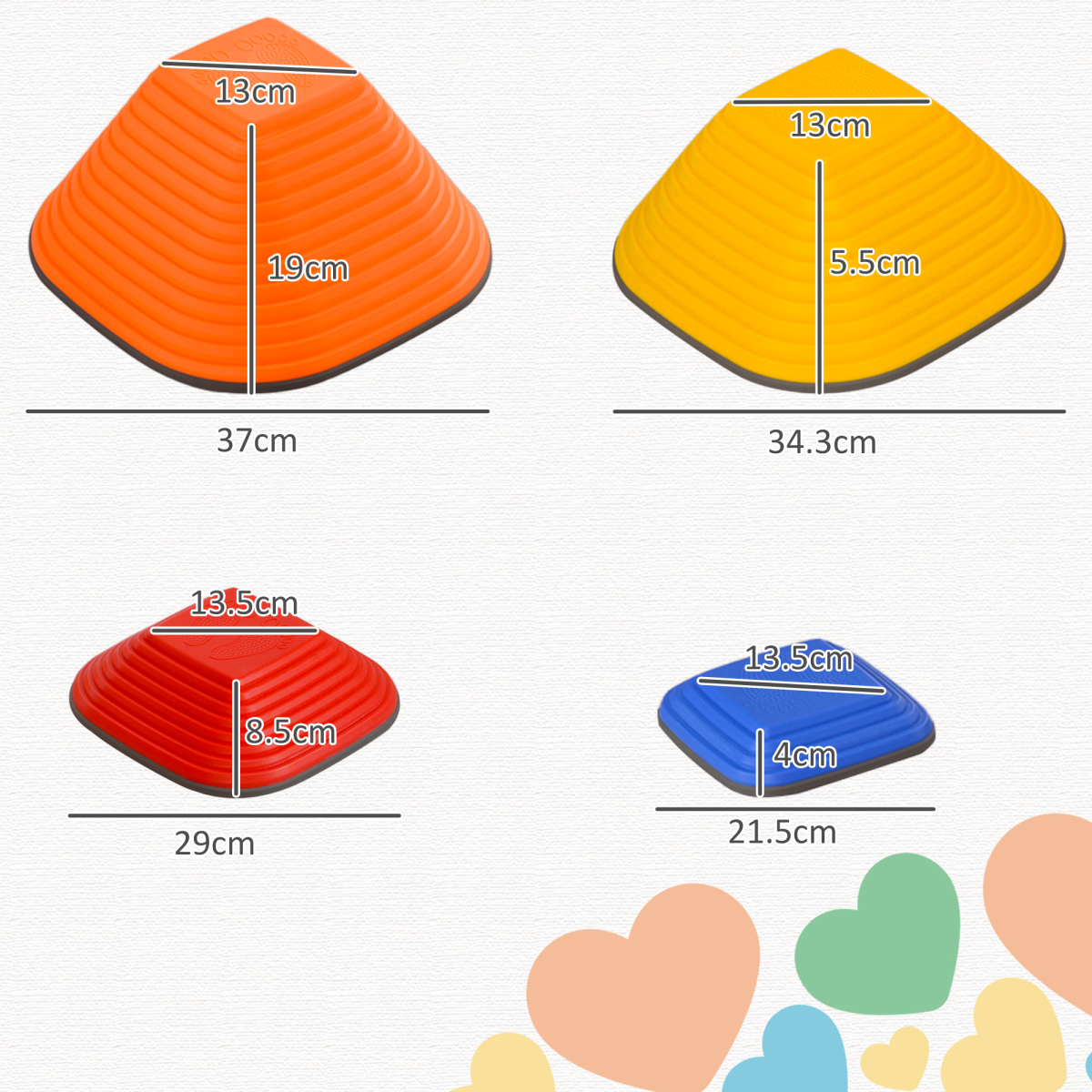 AIYAPLAY 11-Piece Balance Stepping Stones for Kids, Indoor Outdoor