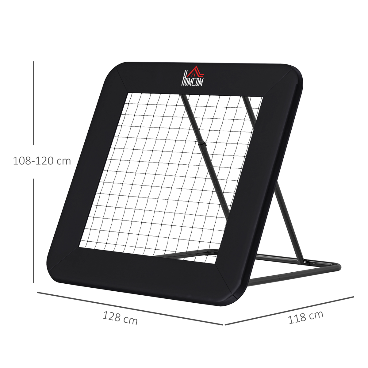 Football Training Net Training Rebounder Net w/ Adjustable Angles - Black