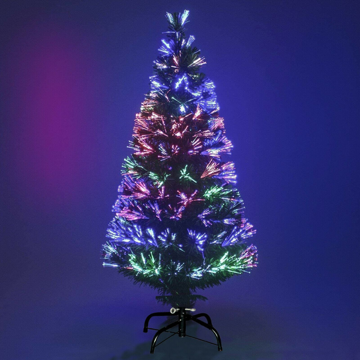 6FT 180CM Fibre Optic Green Artificial Christmas Tree with Colour Changing Lights