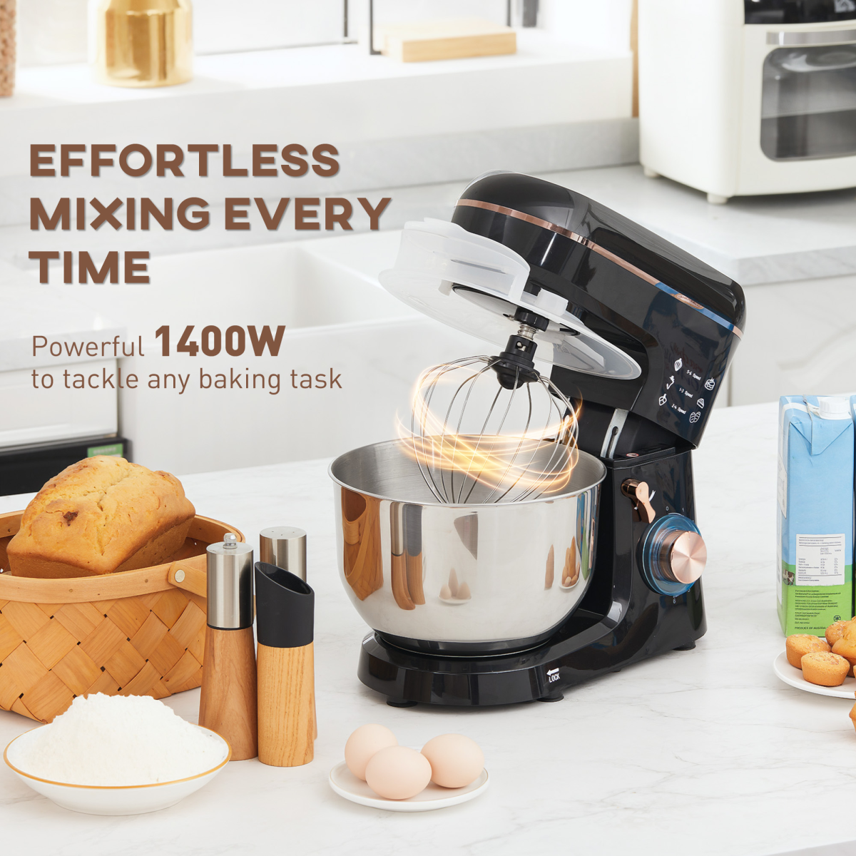 HOMCOM 1400W 5L Stand Mixer with 6 Speeds, Pulse & Tilt-Head