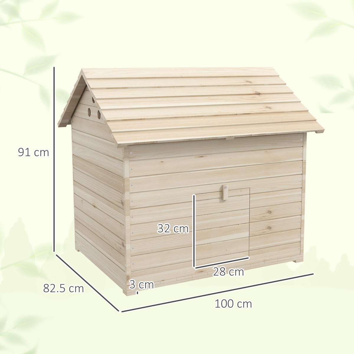 PawHut Wooden Duck House with Openable Roof, Raised Base & Air Holes