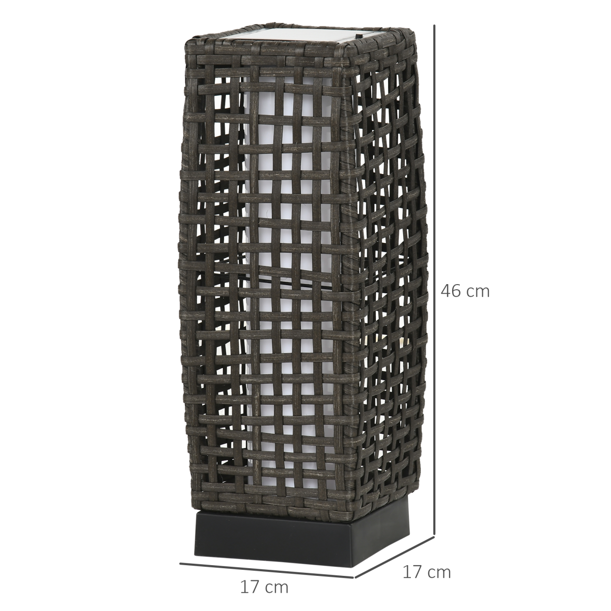 Outsunny Solar Rattan Garden Lantern with Auto On/Off LED Light