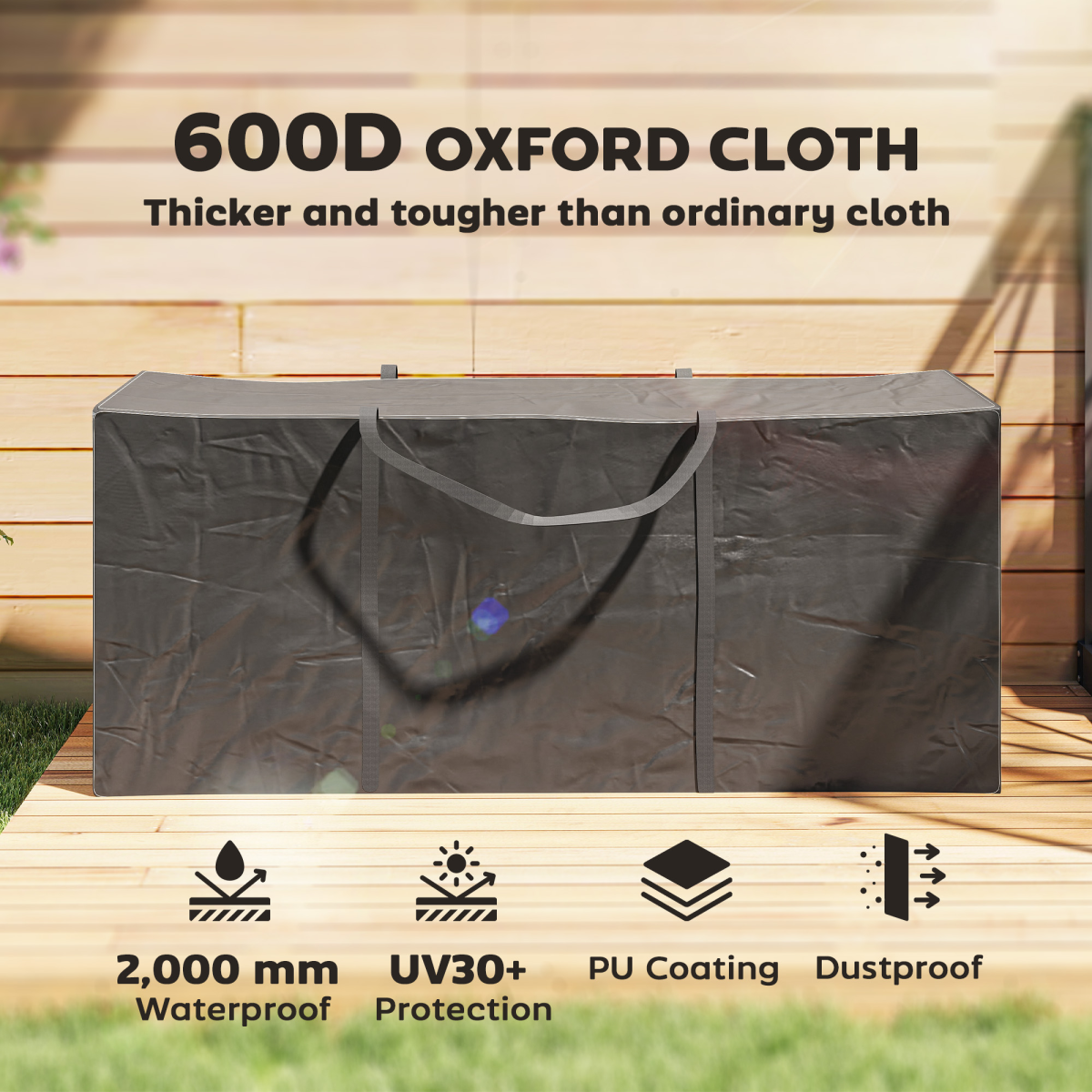 Outsunny 720L Waterproof Garden Cushion Storage Bag, 600D Oxford