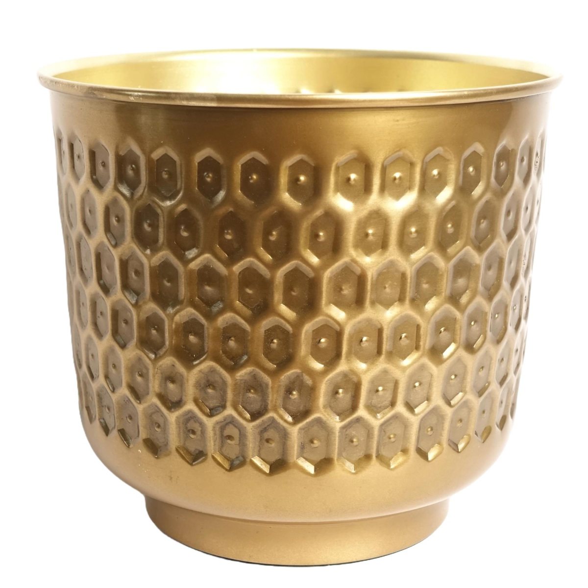 Leaf Gold Honeycomb Metal Planter 22cm Wide x 20cm High