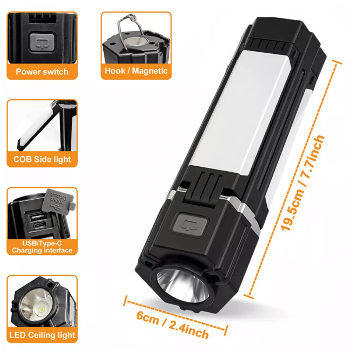 (2 pack)Rechargeable Foldable LED Camping Lantern Light Outdoor Camping Hiking Flashlight Work Light Camping Lantern Light