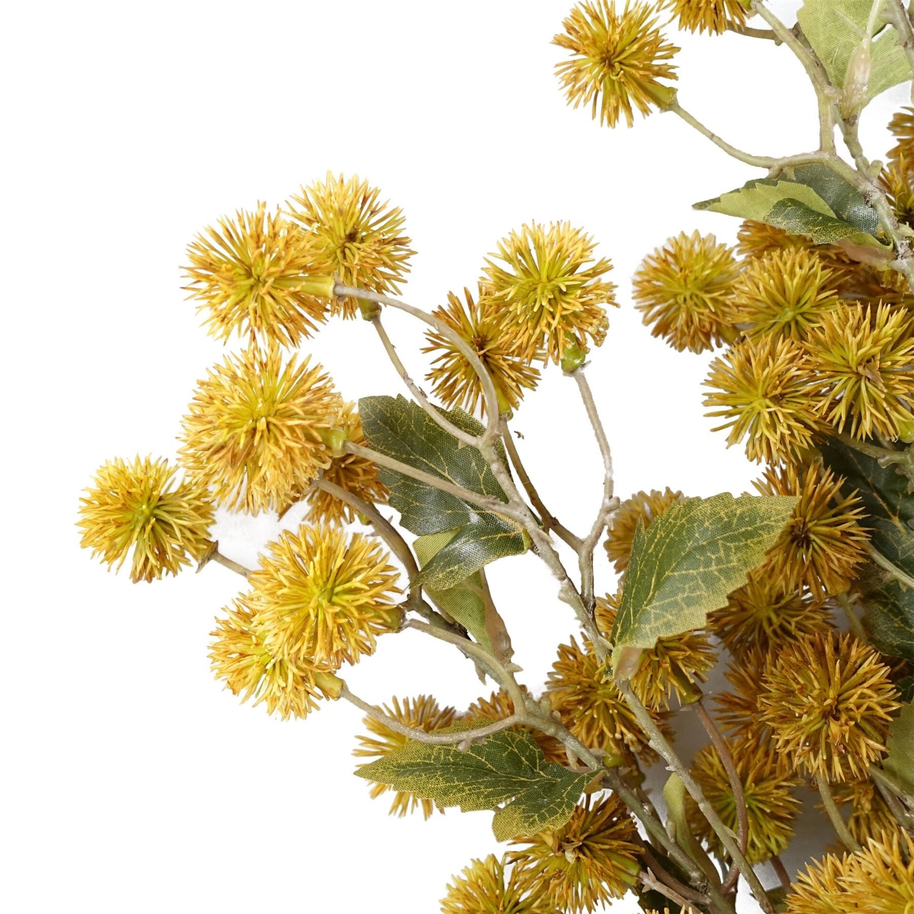 Leaf Pack of 6 85cm Yellow Artificial Craspedia Stems