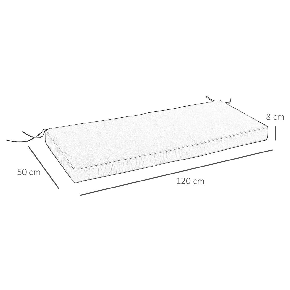 Outsunny Garden Bench Cushion 2 Seater Seat Pad, Black