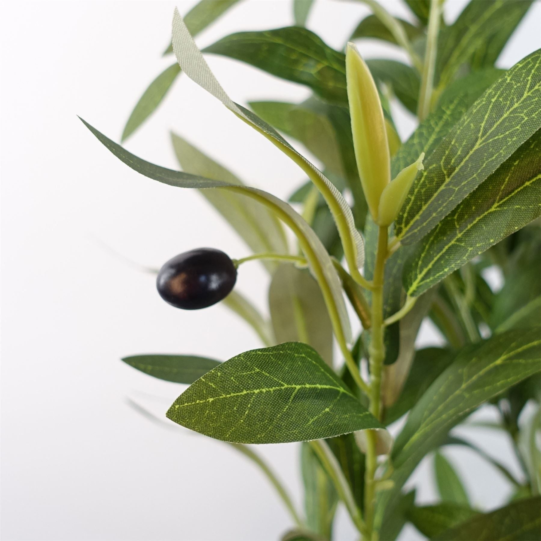 Leaf 150cm Artificial Natural Look Olive Tree with Natural Trunk and Silk Foliage, Fully Potted