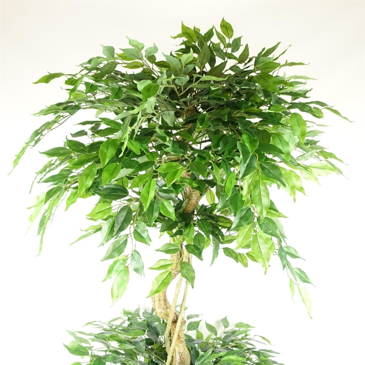 180cm Artificial Ficus Tree Triple Ball Topiary 1984 Leaves with Metal Planter